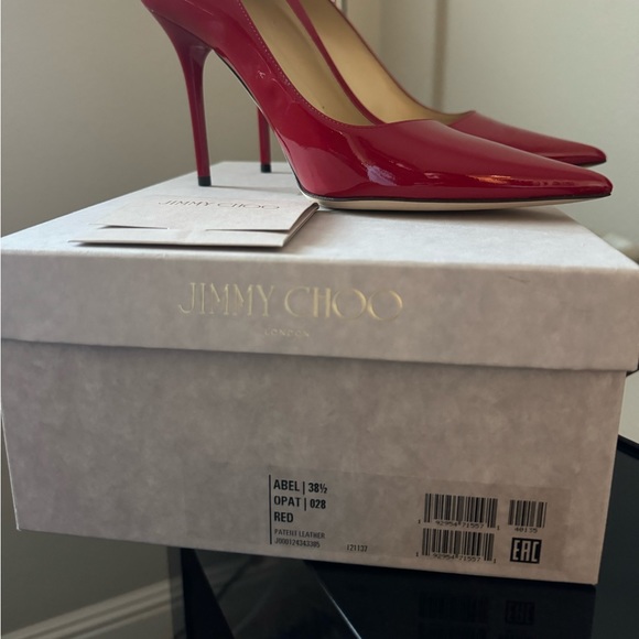 NWT JIMMY CHOO - ABEL PATENT LEATHER POINTY TOE PUMPS - RED